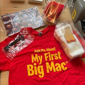 McDonald's Bundle - Tshirt, socks, gloves, glasses, pins, buttons